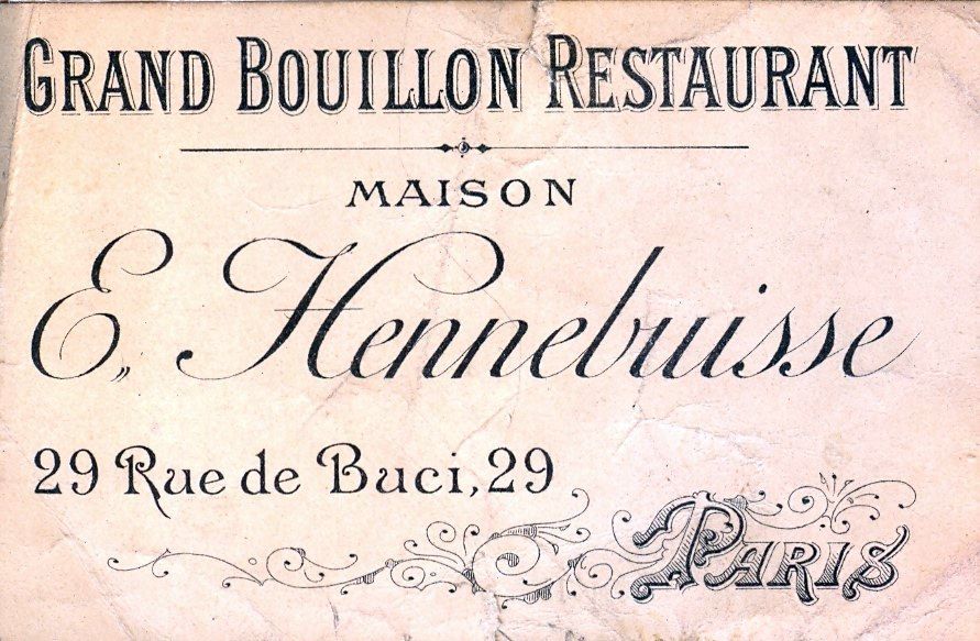 19.37 Opskrift fra besøg i Grand Bouillon Restaurant, Paris