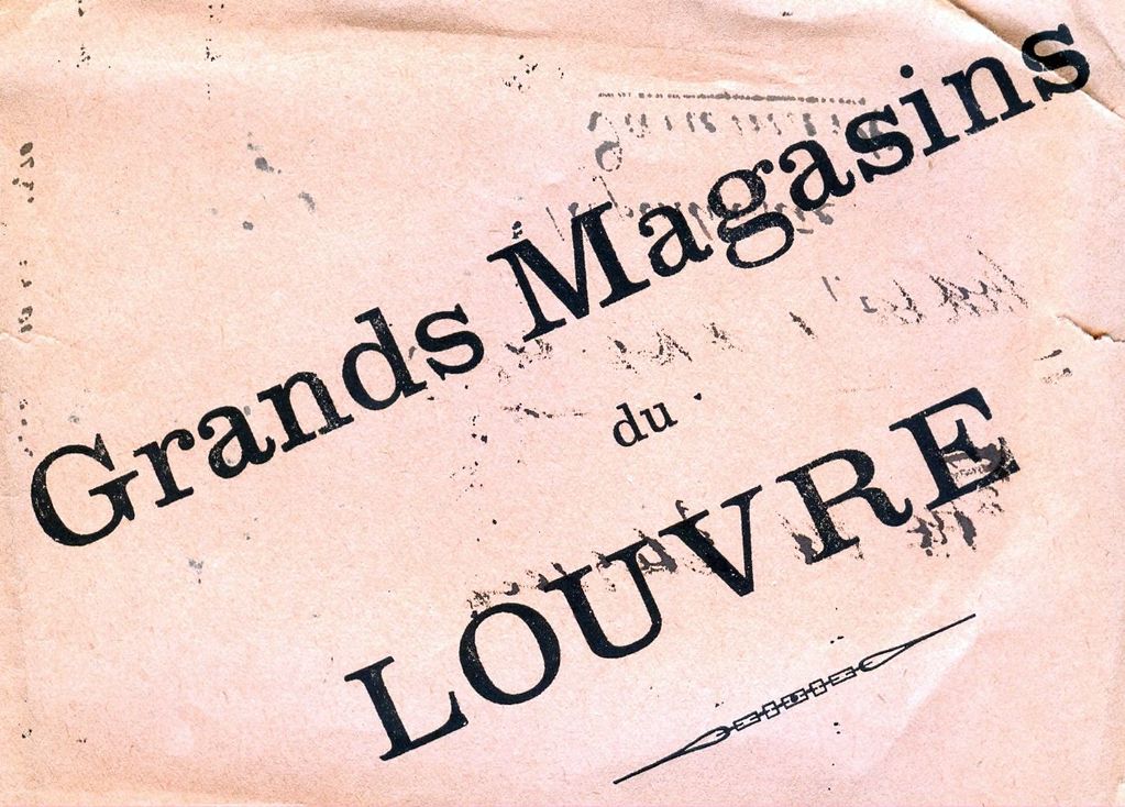 19.38 Papirlap fra Grands Magasins du Louvre cirka 1898-1900