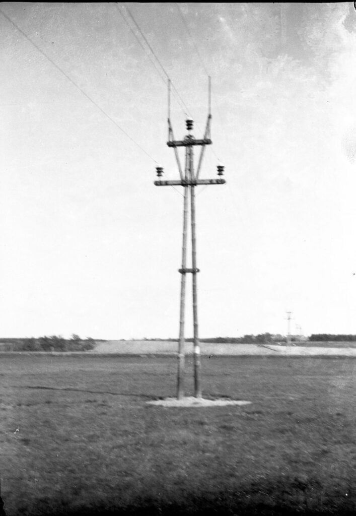 13635-3.70 Fra Tange kraftværk, 50.000 volt-mast 21. maj 1921