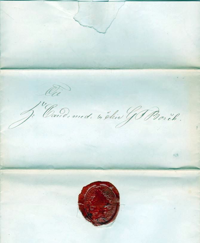 75.125.1 Ansættelsesbrev fra 14 oktober 1859 som læge, Cand. med og Chirurg for Georg Ferdinand Borch (24 år)