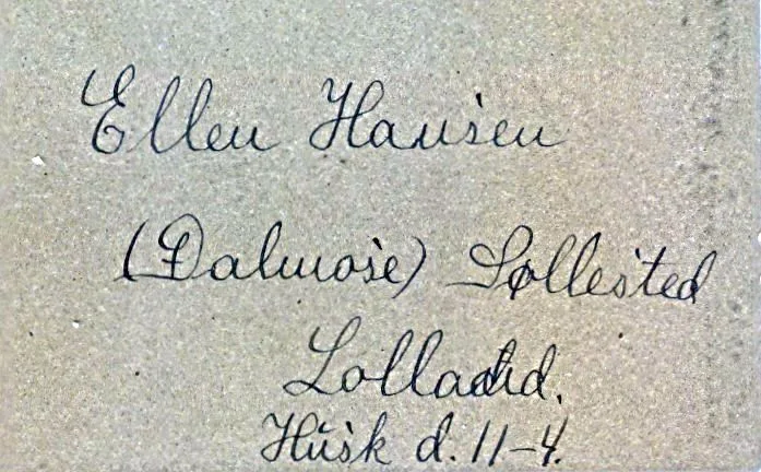 35.14 Husk 11 april. Ellen Hansen, Dalmose, Søllested, Lolland.