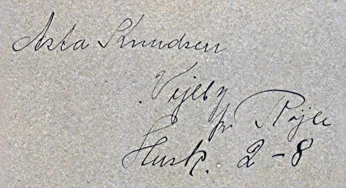 35.19 Husk den 2. august. Asta Knudsen, Vejlby pr. Røjle.