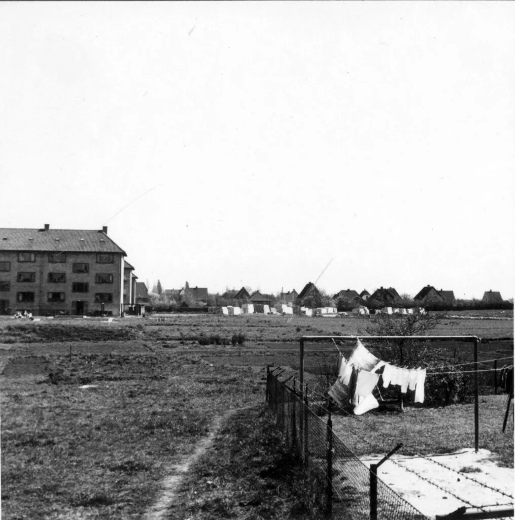 79.229 Magnoliavej 1-54 i Glostrup. Bebyggelsen som består af 7 blokke er opført 1943-44. Senere er der bygget to blokke ud mod Brøndbyøstervej i tilsvarende stil, men med rigtige altaner.