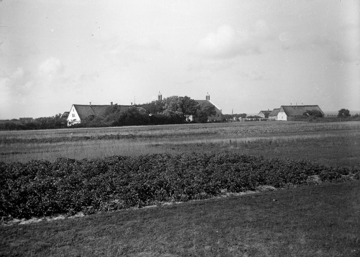 90.1332 Kirken og præstegården i Sønderho.