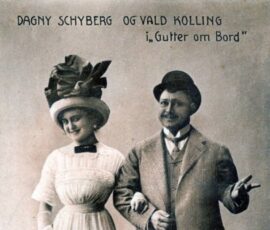 14608.92 Dagny Schyberg og Valdemar Kolling i Gutter ombord. Casino 1911.